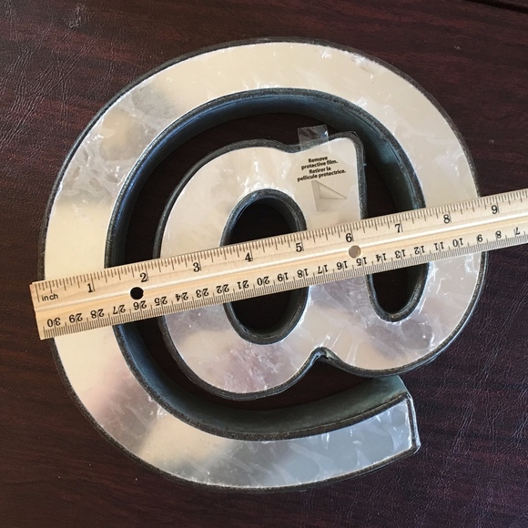 NWT - NEW wall hanging silver metal @ sign - Picture 5 of 6